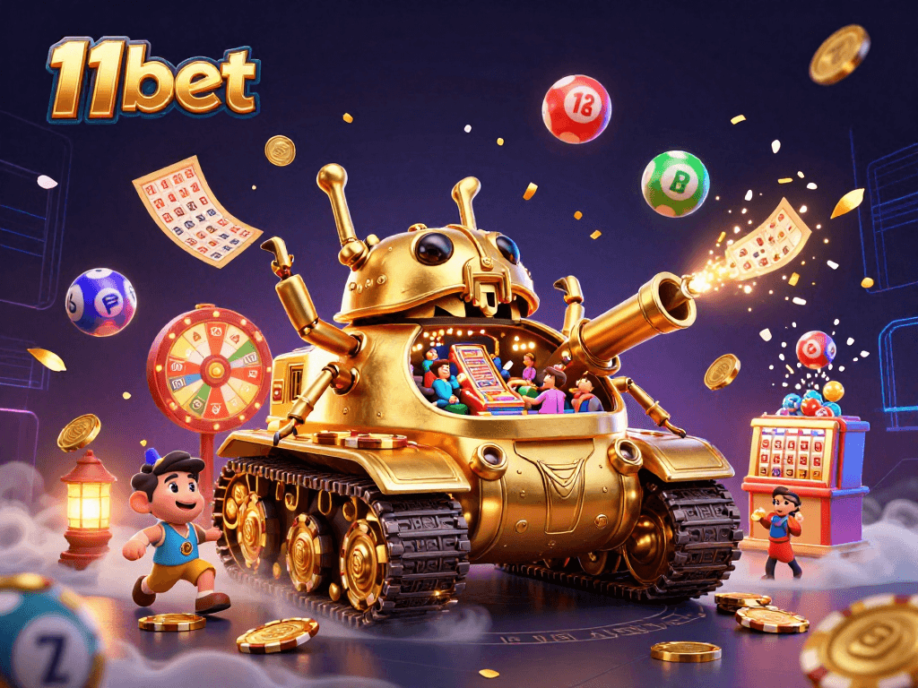 Engage in thrilling action with 11bet's miniature casino in a massive beetle tank.