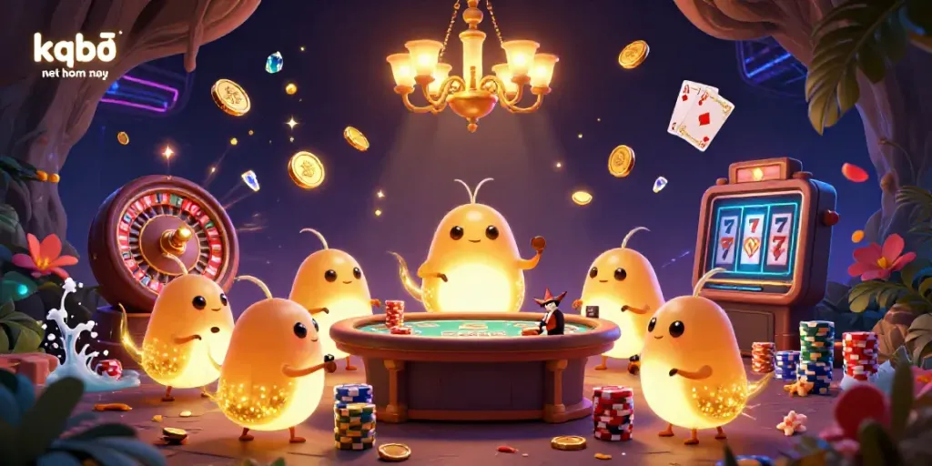 Experience real-time results with kqbđ net hom nay in a dynamic cave casino setting filled with treasures.