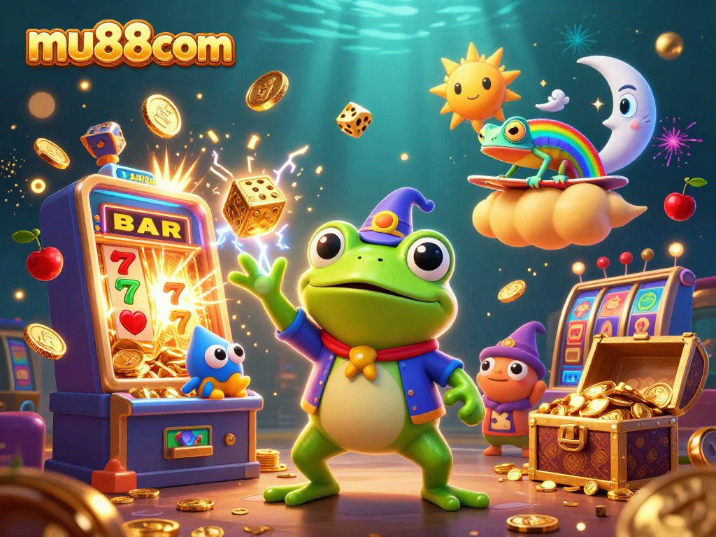 Spin to win at mu88com with vibrant slots overflowing with coins and colorful casino games.