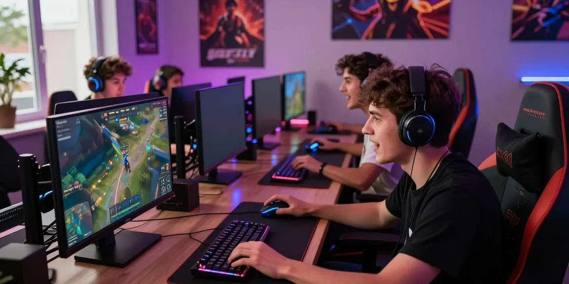 Engaged players on https://manclub1.jp.net/ enjoying a dynamic gaming experience in a vibrant setup.