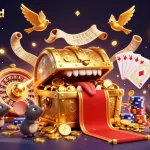 Experience the thrill at winnerisland with a vibrant casino scene full of coins, cards, and treasures.