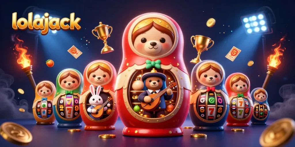 Experience the excitement of lolajack casino with vibrant 3D characters and engaging slot elements.