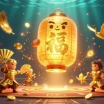 Experience excitement at hay with golden lanterns and casino charm in this vibrant illustration.